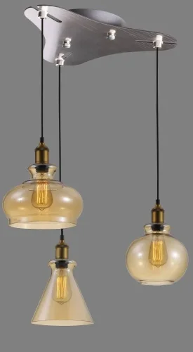Потолочная база D260-3 NICKEL Crystal Lux на 1 , основание никель в стиле фото 2